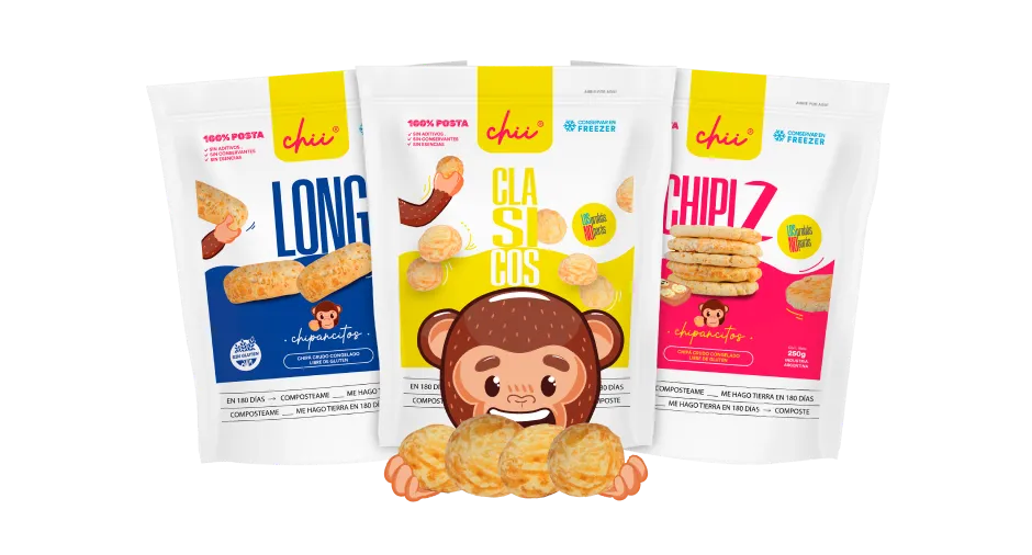 Empaques premium de Chipancitos Clásico, Chipi 7 y Long